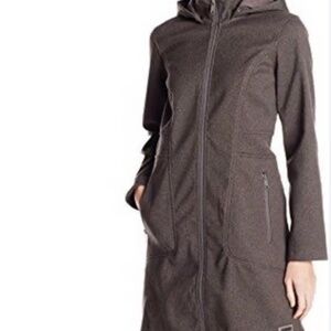 Merrell long hooded coat size L grey women's winter coat